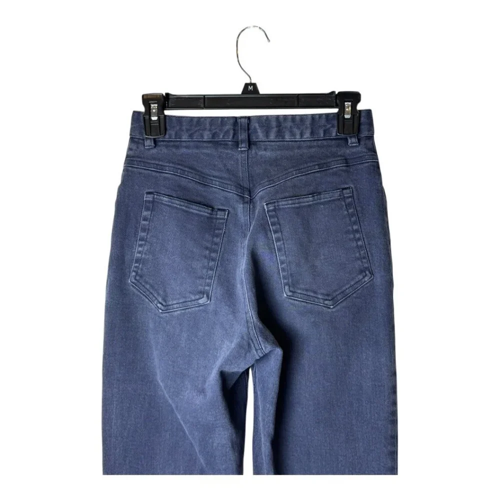 St John Jeans Women 4 Blue Medium Denim High Rise Tapered‎ Leg Mom Luxury Preppy